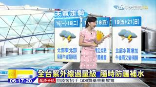 20150615中天新聞　【氣象】又是大熱天！但北部東北防午後雨
