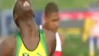 The Start Of A Legend - 17Yr Old Usain Bolt 45.35- 400M Amazing