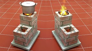 HOW to make a rocket stove - portable wood stove with bricks and cement