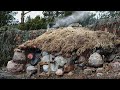 3 Day Beach Bushcraft: HEAVY RAIN & WIND - Expanding my Shelter -ASMR