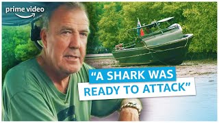Jeremy Clarkson Crashes to escape a 'Shark' | The Grand Tour | Amazon Prime Video NL