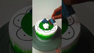beautiful green cake new style design #shortsfeed #bakery #cakestyle #viralvideo #youtubeshorts
