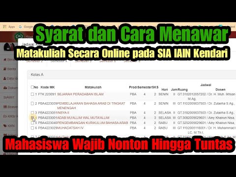 Syarat dan Cara Menawar Matakuliah Secara Online di SIA IAIN Kendari