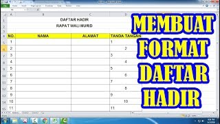 Membuat Format Daftar Hadir di Excel