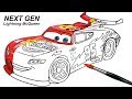 Draw NEXT GEN Lightning McQueen in CARS 4 | Drawing and Coloring Pages for Kids