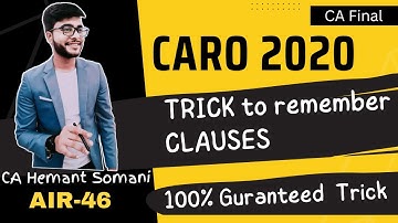Trick to remember CARO 2020 clauses | Memory technique of CARO 2020 clauses