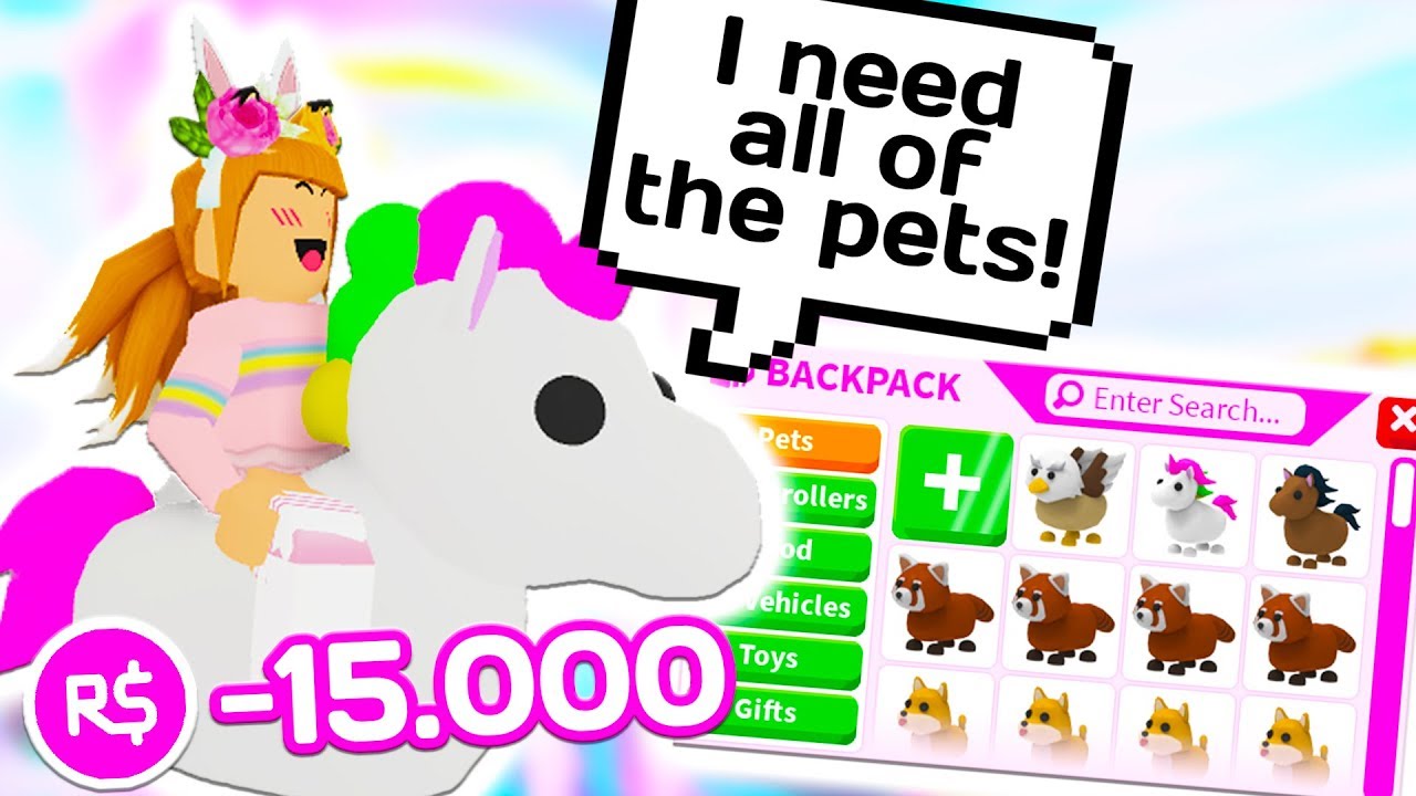 I Spent All My Robux Getting All Of The New Pets Roblox Adopt