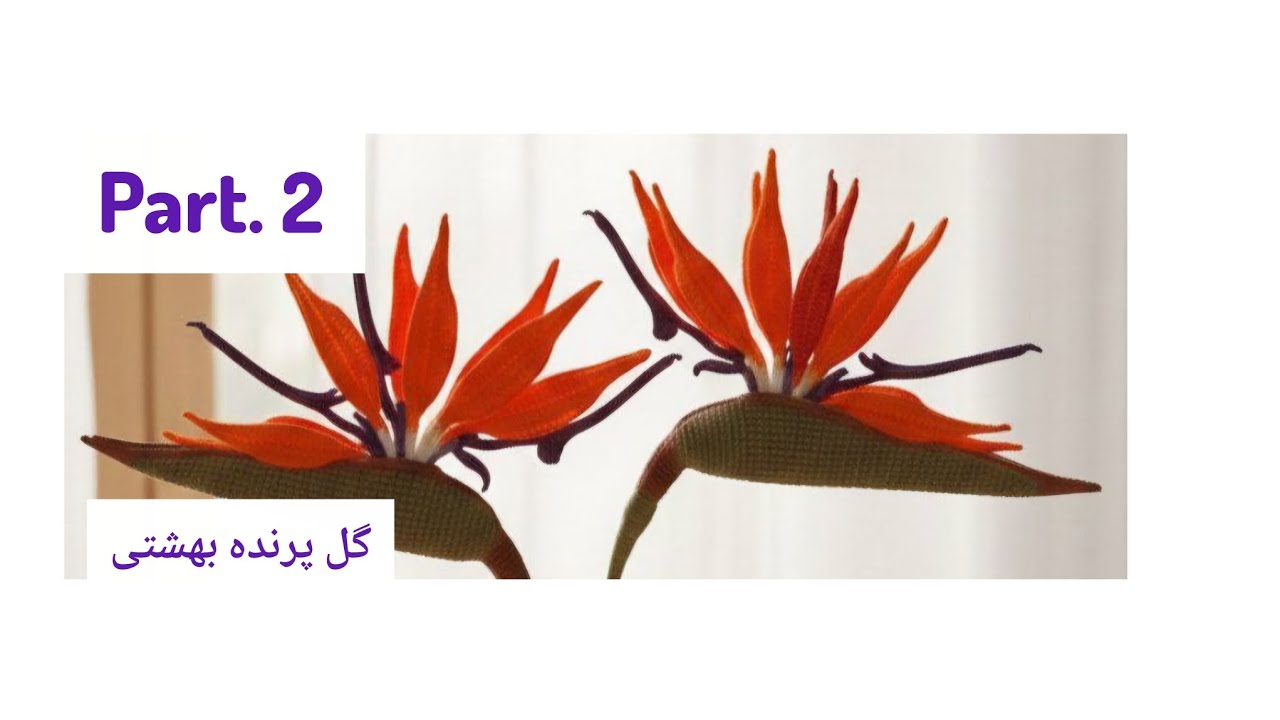 آموزش بافت گل پرنده بهشتی | Bird of Paradise Crochet Flower Tutorial (قسمت دوم)