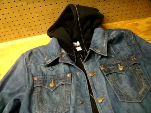 true religion jean jacket hoodie