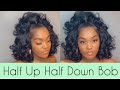How to 20 half up half down quick weave bob   step by step hair tutorial  tatiaunna