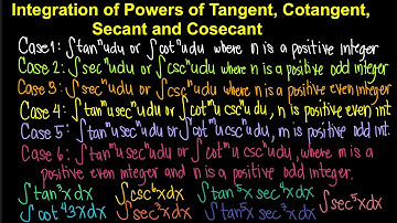 Integration of Powers of Tangent, Cotangent, Secant and Cosecant (Tagalog/Filipino Math)