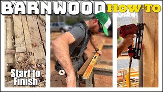 How to process and install a rustic barn wood wall... for cheap!