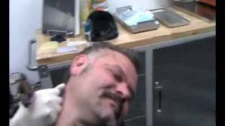 Dads lion neck tattoo