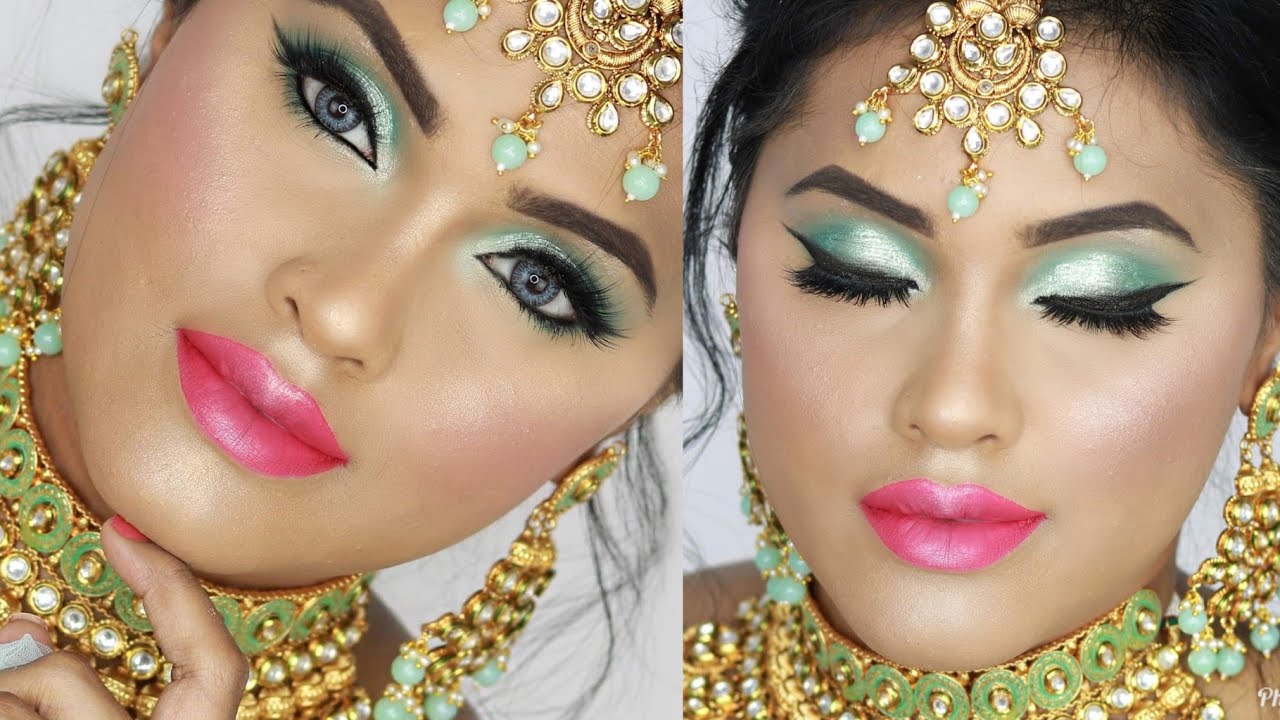 Mint Green Eyes Indian, Pakistani & Bangladeshi Bridal Makeup look