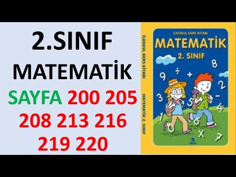 2.SINIF MATEMATİK DERS KİTABI SAYFA 200 205 208 213 216 219 220