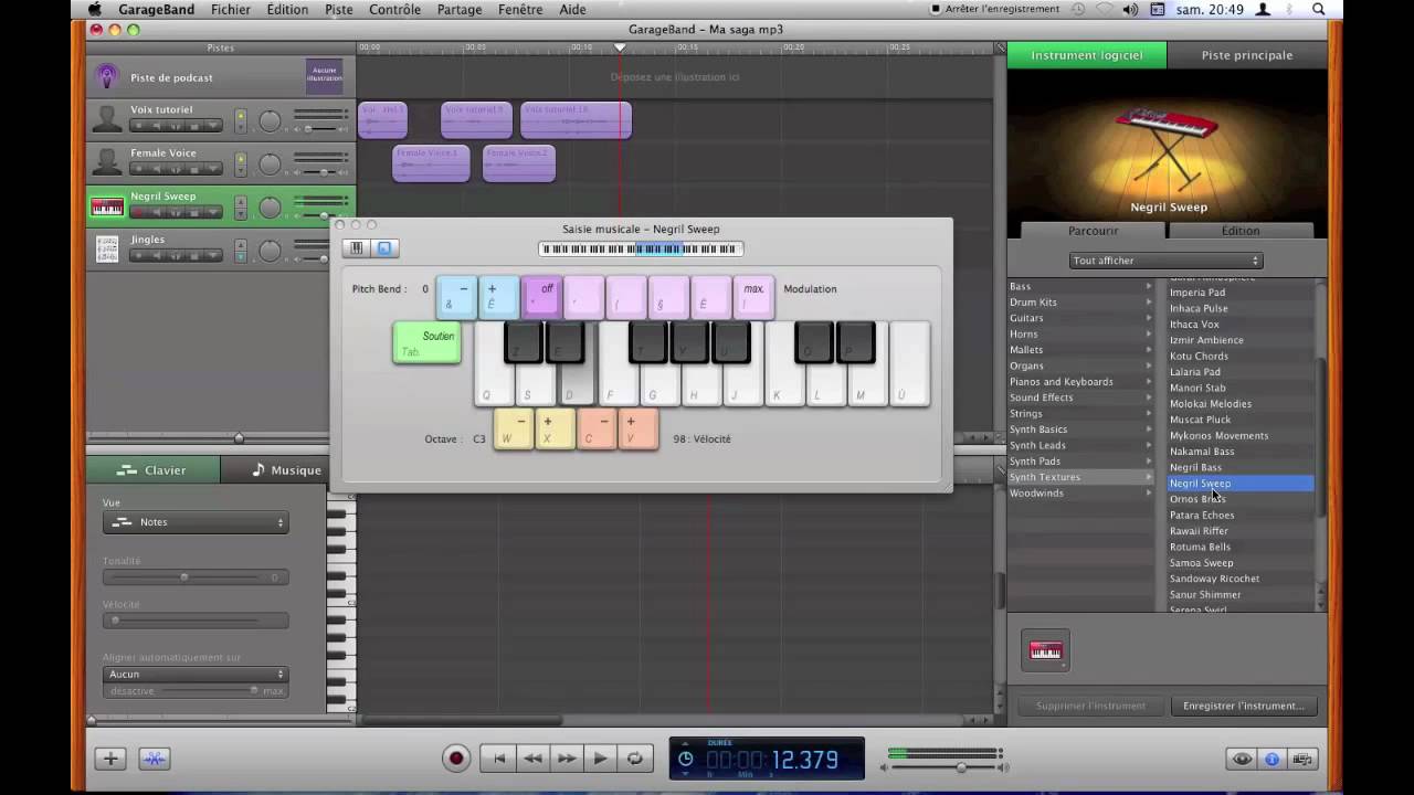 Tutoriel #2 garageband. Créer une saga mp3 (1/2) - YouTube