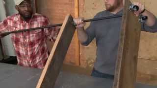 Wayne Oliver of the Rebuilding Exchange, shows Ryan how to build a rolling garment rack. Perfect to hang coats at a party or as a 