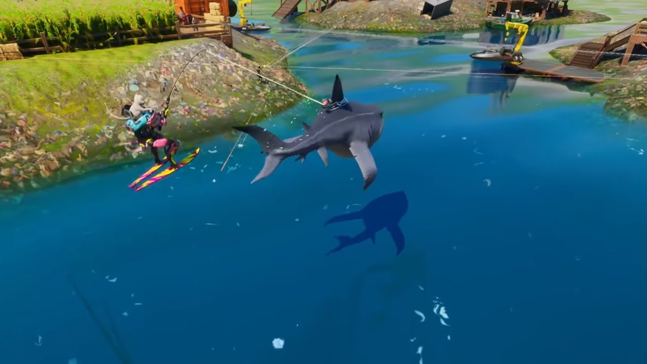 Riding a shark in Fortnite - YouTube