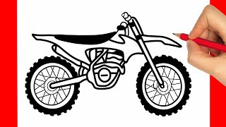 HOW TO DRAW A DIRT BIKE EASY