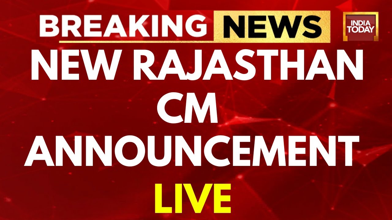 Rajasthan CM Update LIVE BJP To Make Rajasthan CM Announcement Soon headlines-today-is-now-india-today-youtube