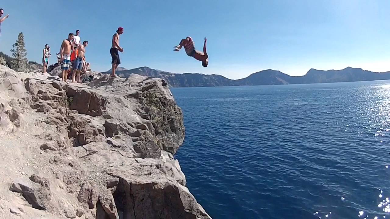 Cliff Jumping / Crater Lake - YouTube