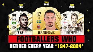 BEST FOOTBALLER RETIRED IN EVERY YEAR 1947-2024! 😭💔 ft. Ibrahimovic, Pele, Beckham...