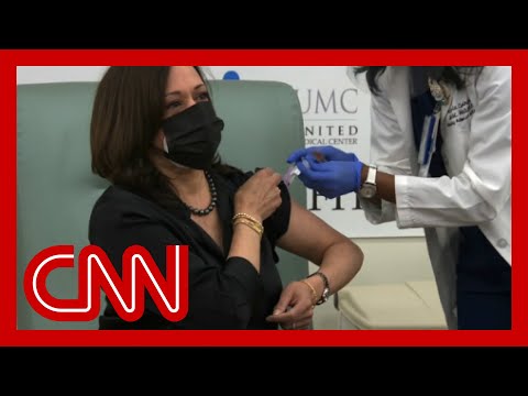 Kamala Harris receives her first dose of the Covid-19 vaccine