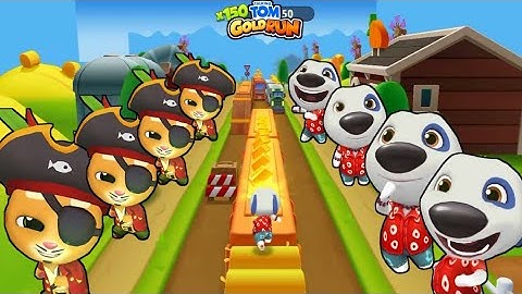 Talking Tom Gold Run Hawaiian Hank vs Pirate Ginger - New Update Full Screen Android iOS Gameplay