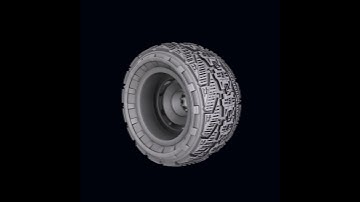 Sci-fi wheel 3d model / animation