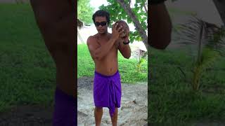 Coconut Opened With Bare Hands! Bora Bora Style #shorts #travel
