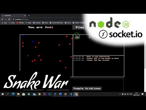Snake War Multiplayer Game | Nodejs Socket.io