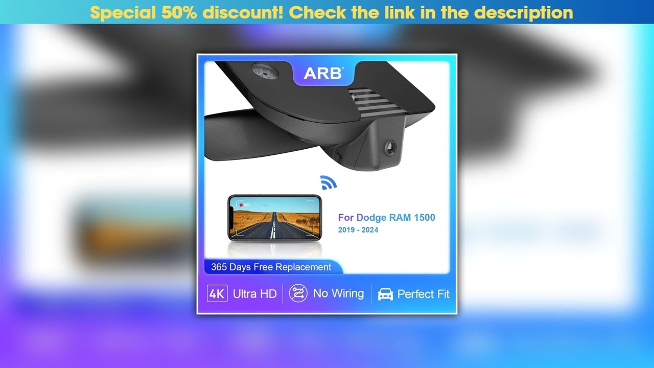 Deal 4K Dash Camera for Dodge RAM 1500 Gen 5 2024 2023 2022 2021 2020 2019, for RAM 2500 3500, ARB•