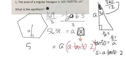 S = a  tan problems - find apothem