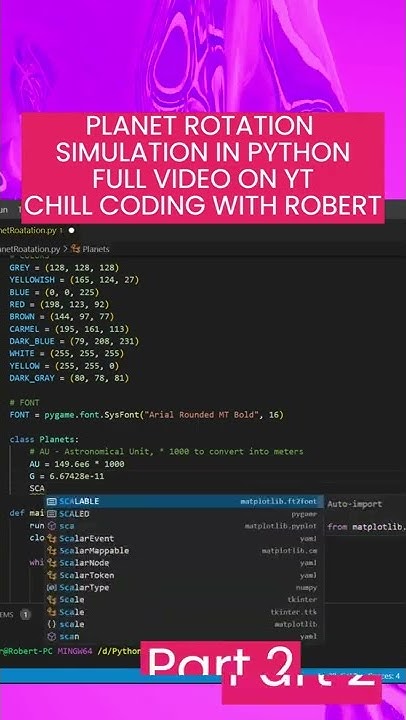 PLANET ROTATION SIMULATION IN PYTHON | PYGAME PART 2 #python # ...