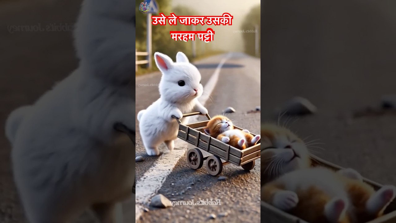 The Rabbit🐰Cried very sadly, Save kitten 🐱 #
