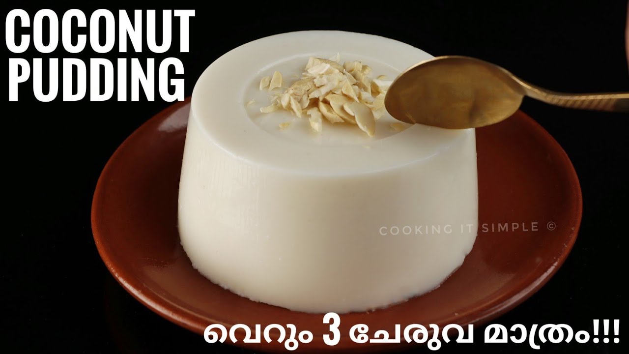 3 ingredient coconut pudding/pudding recipes malayalam/ easy dessert