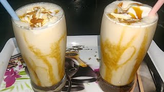 Banana milkshake # caremel banana milk shake# banana milk shake with vanilla ice cream