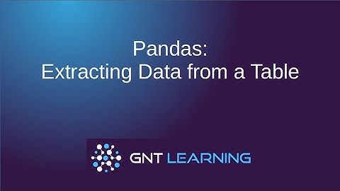 Pandas: Extracting Data from a Table