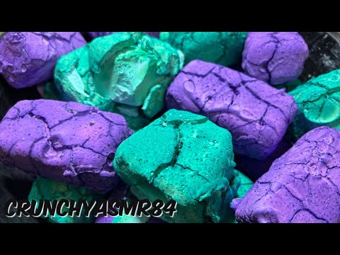 Teal & Purple Pasted Chalk Chunks | Oddly Satisfying | ASMR | Sleep Aid