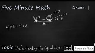 1st Grade Math Understanding the Equal Sign Content