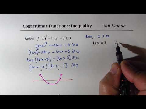 Logarithmic Inequality (lnx)^2 - lnx^4 + 3 is positive IIT JEE
