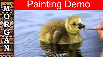 Painting Water, Reflections, Feathers - Oil painting Jason Morgan wildlife art