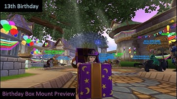 Wizard101: A look at the Birthday Box Mount (13th Birthday Mount)