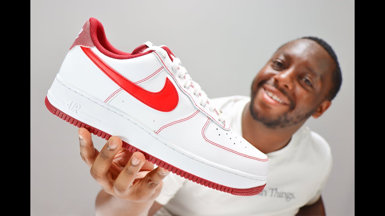 Nike Air Force 1 First Use Team Red On Feet Sneaker Review QuickSchopes 200  Schopes DA8478 101 