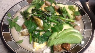 Cooking with Smokin Plantaz Sausage Avocado Asparagus Omelette