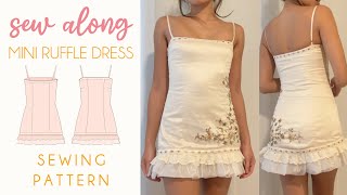 RUFFLE MINI DRESS SEWING TUTORIAL BLANKET UPCYCLE SEW ALONG