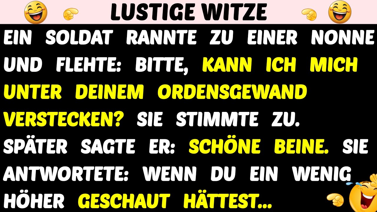 Witz des Tages | Soldat unter Nonnenhabit versteckt – die Wendung? Lustig! 🤣 | Lustige Witze Täglich