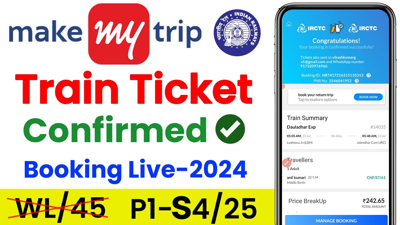 Make my trip train ticket booking mmt tarin ticket booking