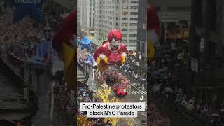 Watch pro Palestine protesters block parade