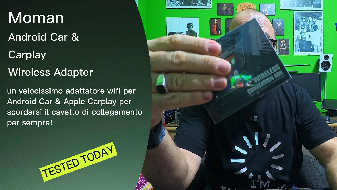 Adattatore Wireless Moman CA1 Per Android Auto E CarPlay – Plug & Play, Mini, USB-C/A